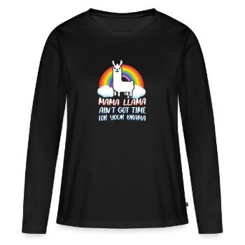 Mama Llama est pas le temps pour votre drame T-shirt - T-shirt manches longues Premium bio Femme - noir - Devant - Julia (174cm)
