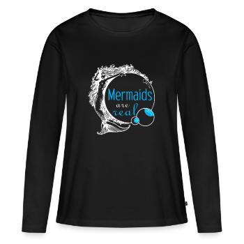 Sirènes sont réels - T-shirt manches longues Premium bio Femme - noir - Devant - Julia (174cm)