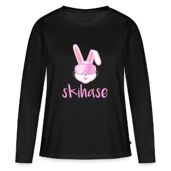 Skihase, Afterski, vacances d'hiver, le ski - T-shirt manches longues Premium bio Femme - noir - Devant - Julia (174cm)