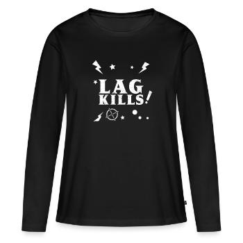 lag kills fps esports gaming gamer shooter nerd - Women's Premium Organic Long Sleeve Shirt - black - Front - Julia (174cm)