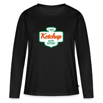 JE METS KETCHUP SUR MON KETCHUP - T-shirt manches longues Premium bio Femme - noir - Devant - Julia (174cm)