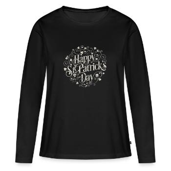 Bonne Saint Patrick T-shirt vintage cadeau - T-shirt manches longues Premium bio Femme - noir - Devant - Julia (174cm)