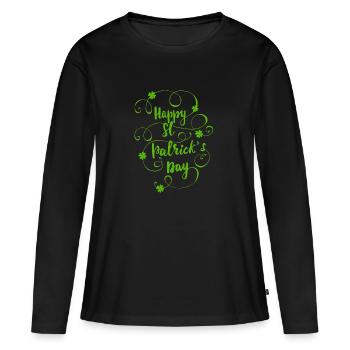 Bonne Saint Patrick T-shirt vintage cadeau - T-shirt manches longues Premium bio Femme - noir - Devant - Julia (174cm)