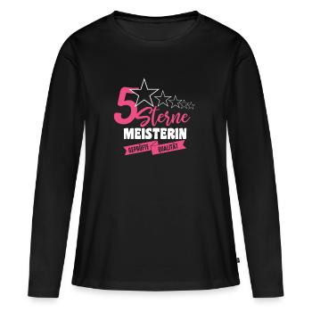 Meisterin lustig Beruf Geschenkidee Frauen Shirt - Frauen Premium Bio Langarmshirt - Schwarz - Vorne - Julia (174cm)