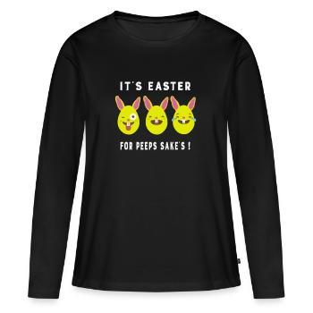 Oeufs de lapin Emoji C'est Pâques pour Sake Peeps - T-shirt manches longues Premium bio Femme - noir - Devant - Julia (174cm)