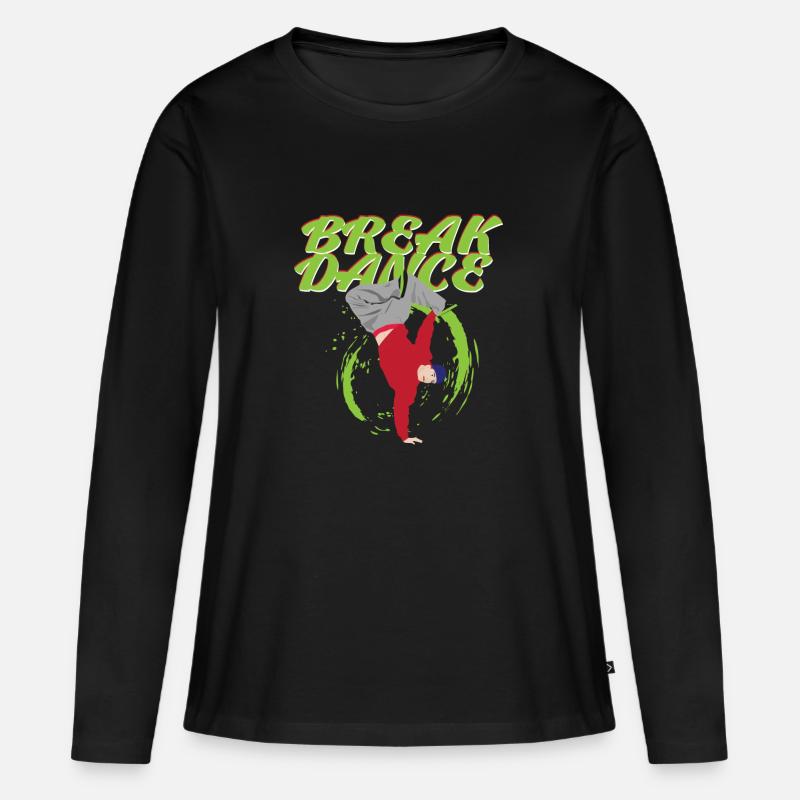 Breakdance - Frauen Premium Bio Langarmshirt - Schwarz
