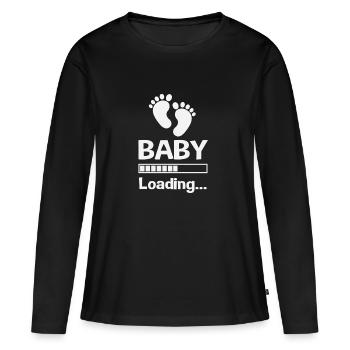 Chargement en cours ... Bébé - T-shirt manches longues Premium bio Femme - noir - Devant - Julia (174cm)