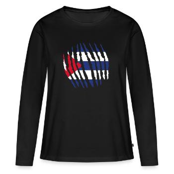Griffe griffe origine indigène Cuba png - T-shirt manches longues Premium bio Femme - noir - Devant - Julia (174cm)