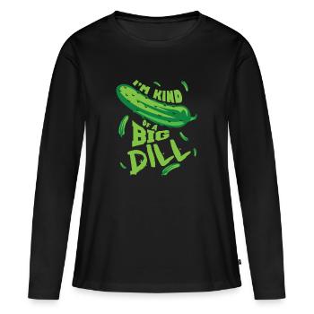 Funny cucumber - Women's Premium Organic Long Sleeve Shirt - black - Front - Julia (174cm)