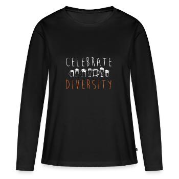 Célébrez la diversité - diversité de bière cadeau - T-shirt manches longues Premium bio Femme - noir - Devant - Julia (174cm)