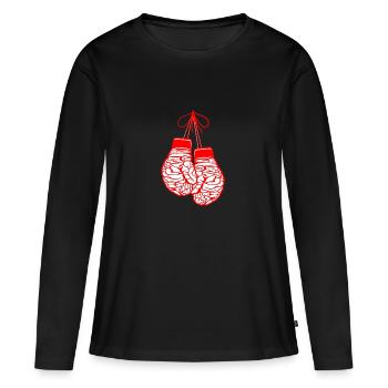 Gants du cerveau - T-shirt manches longues Premium bio Femme - noir - Devant - Julia (174cm)