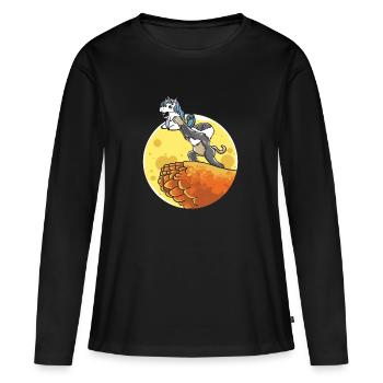 Unicorn funny funny birthday gift sweet - Women's Premium Organic Long Sleeve Shirt - black - Front - Julia (174cm)