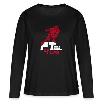 Football américain Touchdown anniversaire cadeau - T-shirt manches longues Premium bio Femme - noir - Devant - Julia (174cm)