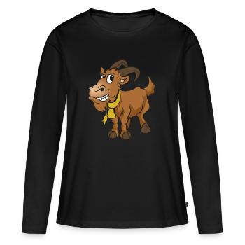 chèvre de chèvre - T-shirt manches longues Premium bio Femme - noir - Devant - Julia (174cm)