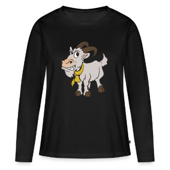chèvre de chèvre - T-shirt manches longues Premium bio Femme - noir - Devant - Julia (174cm)