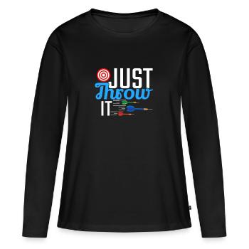 Darts Cadeau Hommes Femmes Conception - T-shirt manches longues Premium bio Femme - noir - Devant - Julia (174cm)