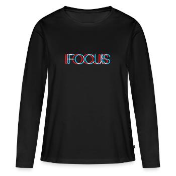 Concentrer votre regard. - T-shirt manches longues Premium bio Femme - noir - Devant - Julia (174cm)