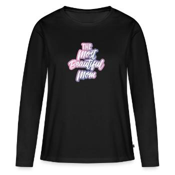 Fête des mères - - Mère maman - mère - maman - cadeau - T-shirt manches longues Premium bio Femme - noir - Devant - Julia (174cm)