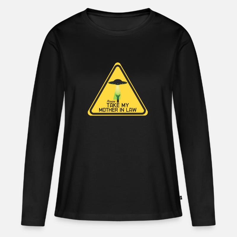Nimm meine Schwiegermutter - Frauen Premium Bio Langarmshirt - Schwarz