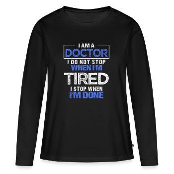médecin cadeau médecin étudiant les médecins en médecine - T-shirt manches longues Premium bio Femme - noir - Devant - Julia (174cm)