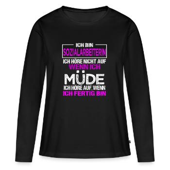 Ich bin Sozialarbeiterin Geschenk soziale Berufe - Frauen Premium Bio Langarmshirt - Schwarz - Vorne - Julia (174cm)