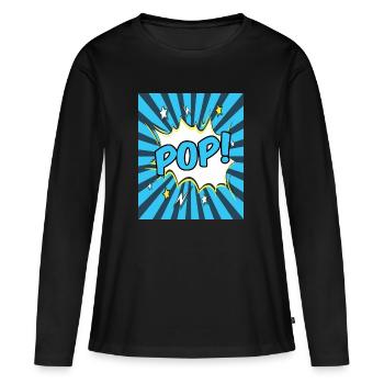 Pop Art - T-shirt manches longues Premium bio Femme - noir - Devant - Julia (174cm)