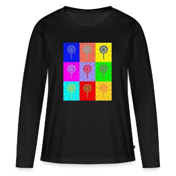Pop Art - T-shirt manches longues Premium bio Femme - noir - Devant - Julia (174cm)