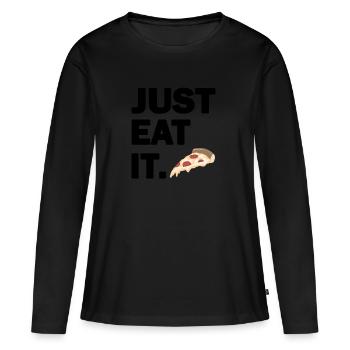 Just Eat Il Pizza Restauration rapide dictons fraîches cadeau - T-shirt manches longues Premium bio Femme - noir - Devant - Julia (174cm)