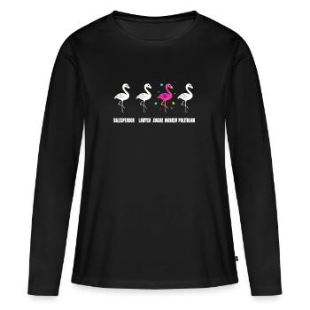 Sozialarbeiterin Geschenk soziale Berufe Flamingo - Frauen Premium Bio Langarmshirt - Schwarz - Vorne - Julia (174cm)
