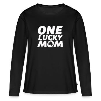 Saint-Patrick Irish Luck Irish Gift Mama - T-shirt manches longues Premium bio Femme - noir - Devant - Julia (174cm)
