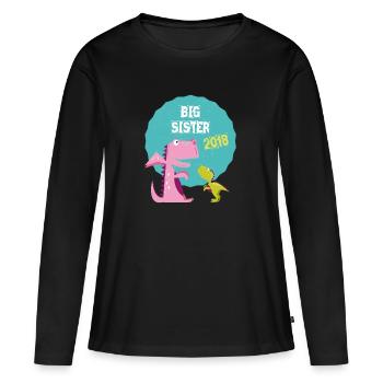 Big Sister Fratrie, Frère 2018 T-shirt - T-shirt manches longues Premium bio Femme - noir - Devant - Julia (174cm)