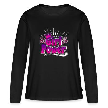 Girl Power - Girl Power - Women's Premium Organic Long Sleeve Shirt - black - Front - Julia (174cm)