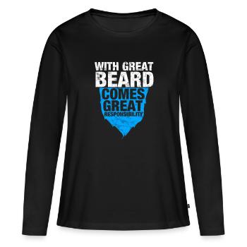 Avec une grande barbe vient une grande responsabilité - T-shirt manches longues Premium bio Femme - noir - Devant - Julia (174cm)