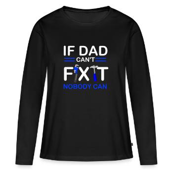 Vatertag Geschenk Vater Vaterschaft - Frauen Premium Bio Langarmshirt - Schwarz - Vorne - Julia (174cm)