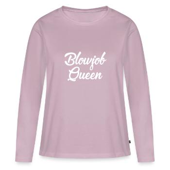 Pipe Queen white - T-shirt manches longues Premium bio Femme - rose poudré - Devant - Julia (174cm)