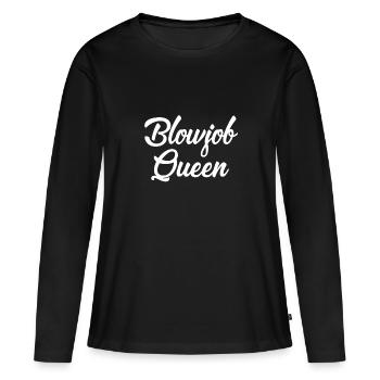 Blowjob Queen white - Frauen Premium Bio Langarmshirt - Schwarz - Vorne - Julia (174cm)