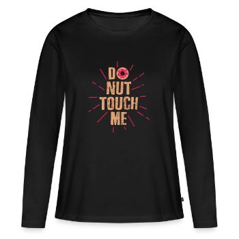 Ne me touche pas - T-shirt manches longues Premium bio Femme - noir - Devant - Julia (174cm)
