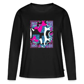 Bandera Rosa - Women's Premium Organic Long Sleeve Shirt - black - Front - Julia (174cm)