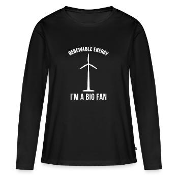 Énergie renouvelable Énergie propre - T-shirt manches longues Premium bio Femme - noir - Devant - Julia (174cm)