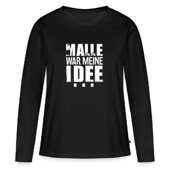 Malle war meine Idee - Frauen Premium Bio Langarmshirt - Schwarz - Vorne - Julia (174cm)