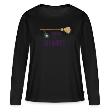 La conduite à balai est quelque chose pour les débutants - T-shirt manches longues Premium bio Femme - noir - Devant - Julia (174cm)