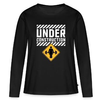 Msr. UNDER CONSTRUCTION - Frauen Premium Bio Langarmshirt - Schwarz - Vorne - Julia (174cm)