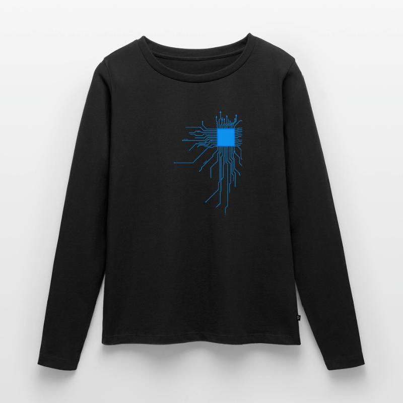 board blue computer pc admin core cpu nerd code Women's Premium Organic Long Sleeve Shirt