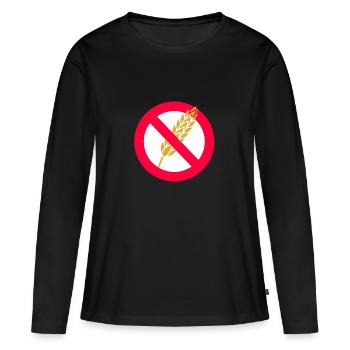 Kein Weizen-Passahfest-jüdisches Feier-Geschenk - Frauen Premium Bio Langarmshirt - Schwarz - Vorne - Julia (174cm)