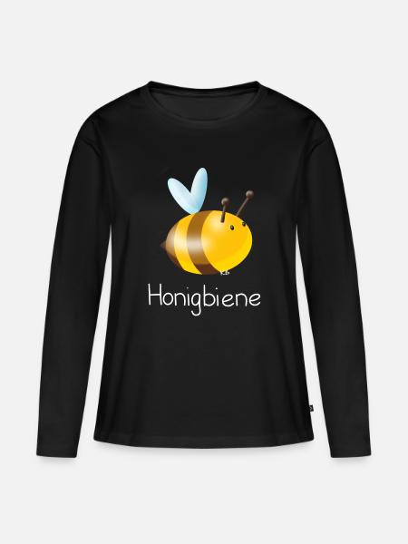 Honigbiene - Frauen Premium Bio Langarmshirt - Schwarz