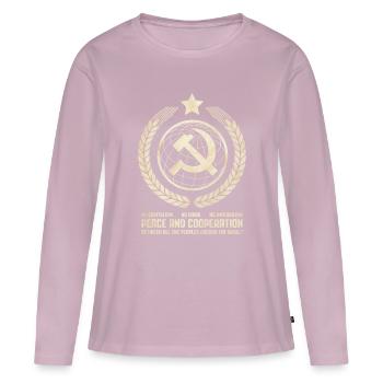 Communist internationalism - Women's Premium Organic Long Sleeve Shirt - dusky pink - Front - Julia (174cm)