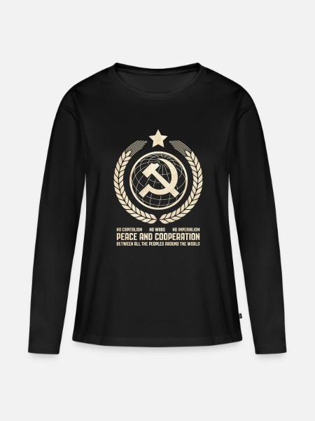 L’internationalisme communiste. - T-shirt manches longues Premium bio Femme - noir