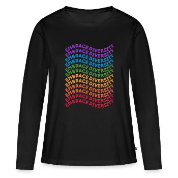 Embrasser la diversité - T-shirt manches longues Premium bio Femme - noir - Devant - Julia (174cm)