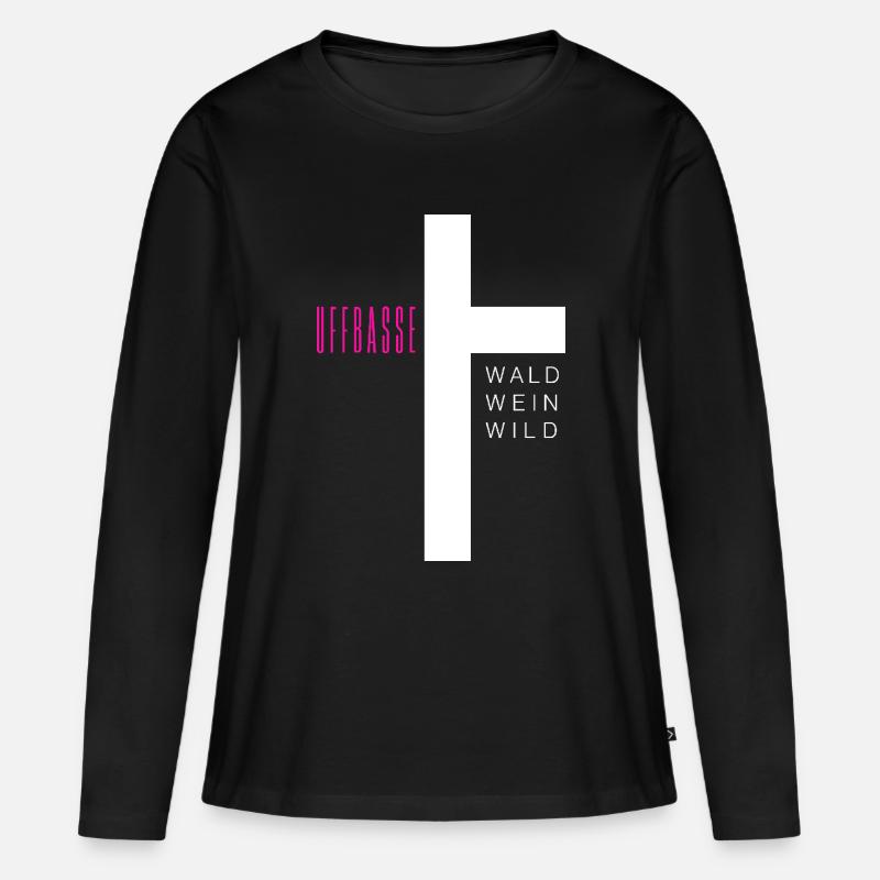 Johannis kreuz - Frauen Premium Bio Langarmshirt - Schwarz