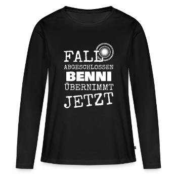 Prénom Benni - T-shirt manches longues Premium bio Femme - noir - Devant - Julia (174cm)